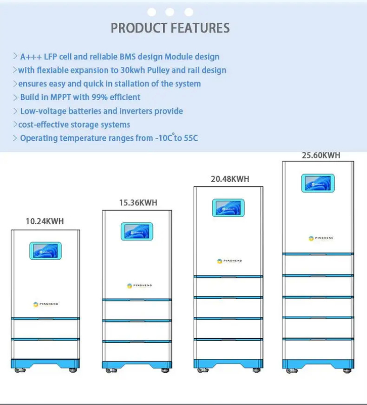 Pinsheng Solar Hochspannung 10Kwh 300Ah 48V 200Ah Lifepo4 Batterie Smart Bms Lithium-Ionen-Batterien Solarenergie Speicherung