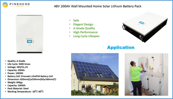 Weg von der Solar-ESS Lithium-Batterie 48V 200Ah 10KWh des Gitter-hybriden Inverter-des Ausgangslifepo4
